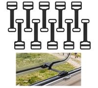 10PCS Caravan Window Stays, Adjustable Window Lock, Camper Windows Arm, Window Locks Child Safety for Camper Secure Open to Improve Air, Ventilation Clips for Most Caravan(Black)
