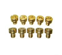 10pcs Carb Main Jets for Mikuni Carburetor Sizes 155-205 M5x0.75 Thread 5mm Length Metal Round Pilot Jet Kit for Motorcycle Air Intake Fuel Delivery Repair