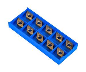 10pcs Carbide Insert Cutters for Stainless Steel Lathe Milling External Threading Tool, Diamond Shape DCMT11T304-HM with Case, Precision Cutting Tool for CNC Machine
