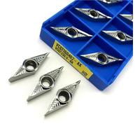 10PCS Carbide Insert VBGT110302 VBGT110304 VBGT110308 VBGT160402 VBGT160404 VBGT160408 AK H01 Lathe Turning Tool VBGT for Aluminum(VBGT160402-AK H01)