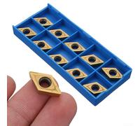 10pcs Carbide Inserts, DCMT32.51 Carbide Inserts CNC Lathe Cutting Tool DCMT11T308 Turning Blades with Storage Box
