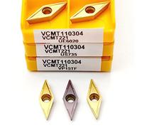 10pcs Carbide Inserts VCMT110304 VP15TF UE6020 US735 CNC Tool Stainless Steel Turning Lathe VCMT 110304(VCMT11T304 VP15TF)