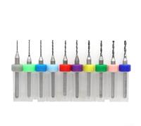 10PCS Carbide PCB Drill Bits Set for Precision Circuit Board, Plastic & Metal Work, 3.175mm Shank, 12mm Length, Fine Ground Engraving Drills (0.6-1.5mm)