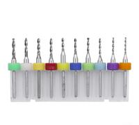 10PCS Carbide PCB Drill Bits Set for Precision Circuit Board, Plastic & Metal Work, 3.175mm Shank, 12mm Length, Fine Ground Engraving Drills (1.1-2mm)