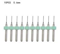 10pcs Carbide Steel PCB Drill Bits for Precise Circuit Board Drilling with Reduced Cutting Force and Stable Debris Discharge (0.6mm)
