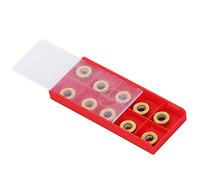 10Pcs Carbide Turning Inserts, Indexable CNC Milling Machine Inserts for Metal Processing, Round Carbide Inserts with for Steel and Stainless Steel Machining