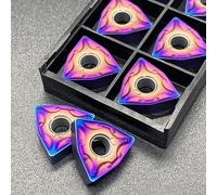 10pcs Carbide WNMG080408 WNMG080404 WNMG080412 Turning Tool Blue Flame Serie CNC Milling Blade WNMG 080404 Cutting Insert(WNMG080404)