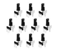 10pcs Carbon Film Potentiometer 500K Ohm Variable Resistors Single Turn Rotary Half Shaft D Type Design 12mm Shaft 3Pins Potentiometer Component