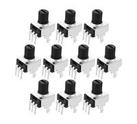 10pcs Carbon Film Potentiometer 500K Ohm Variable Resistors Single Turn Rotary knurled Shaft 7mm Shaft 3Pins Potentiometer Component