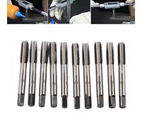 10pcs Carbon Steel Metric Hand Tap Set, M2 M4 M6 M8 Thread Tapping Tool, Straight Flute Taps with Deep Chip Removal Grooves for Bicycle Repair and Machinery Assembly (M8 (Head Attack + Second Attack)