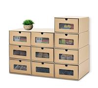 10PCS Cardboard Shoe Box Stackable Storage Box Visual Multi-Purpose Storage Box for Home Office Organization and Storage