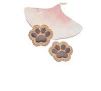 10Pcs Cartoon Bear Paw Wool Applique for DIY Clothes Hat Shoes Sewing Patches Headwear Hair Loop Clips Decor Accessories for Hats, Bags, Jackets(Brown S)