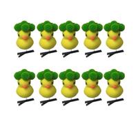 10Pcs Cartoon Yellow Duck Hair Clip With Flower Designs For Kids Teens And Women Plush Hairpin Accesories