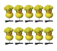 10Pcs Cartoon Yellow Duck Hair Clip With Flower Designs For Kids Teens And Women Plush Hairpin Hair Accesories