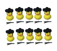 10Pcs Cartoon Yellow Duck Hair Clip With Flower Designs For Kids Teens And Women Plush Hairpin Hair Accesories