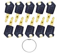 10Pcs CAT 5P8500 Ignition Switch Keys Equipment Key Set, Caterpillar Excavator Equipment Keys