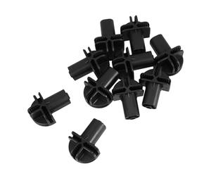 10pcs Cat Cage Caster Accessories Sprinkler Half-circle Connectors Parts Connector Keychains Wire Shelf Tray Decor Grid Connectors Bagging Machine Leaves Abs Black