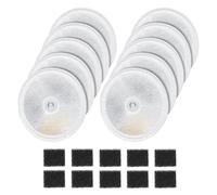 10pcs Cat Fountain Filters and 10pcs Pump Sponge, Improved 3.0 Filter with Resin and Activated Carbon for Intelligent Automatic Cat Fountain (Ever Weet 2S/3/3 Pro/Solo/Solo SE)