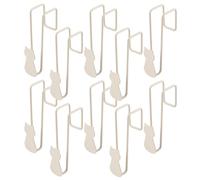 10pcs Cat Shaped Metal Hook for Office Cubicles, Beige 8.4x5.5x3.5cm | Retro Cartoon Design, Heavy-Duty Hold for Bags and Pet Leashes, No-Surface-Damage Fit