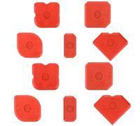 10pcs Caulking Tool Kit, Sealant Smoothing Scrapers Durable Reusable Muti-Edge Caulk Finishing Tools Caulk Smoother Remover for Window Floor Sink Kitchen Bathroom Joint Sealing Projects (Red)