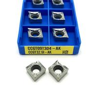 10pcs CCGT09T302 AK H01/CCGT09T304 AK H01/CCGT09T308 AK H01 CNC Carbide Insert Aluminum Cutting Tool Turning Tool Internal Turning Tool Aluminum Turning Insert(CCGT09T304 AK H01)
