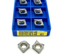 10pcs CCGT09T302 AK H01/CCGT09T304 AK H01/CCGT09T308 AK H01 CNC Carbide Insert Aluminum Cutting Tool Turning Tool Internal Turning Tool Aluminum Turning Insert(CCGT09T302 AK H01)