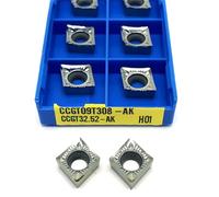 10pcs CCGT09T302 AK H01/CCGT09T304 AK H01/CCGT09T308 AK H01 CNC Carbide Insert Aluminum Cutting Tool Turning Tool Internal Turning Tool Aluminum Turning Insert(CCGT09T308 AK H01)