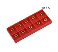 10pcs CCMT060204-HM YBC251 Carbide Turning Inserts for CNC Lathe Tools - Gold-Coated, 6×6×2.5mm, Compatible with Steel & Stainless Steel Machining