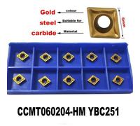 10pcs CCMT060204-HM YBC251 Lathe CNC Carbide Inserts Insert For Turning Tool