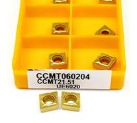 10PCS CCMT060204 UE6020 CCMT060208 VP15TF Carbide Insert Turning Blade Plate Cutter CNC Lathe Tool Turning Holder CCMT(CCMT060208 UE6020)