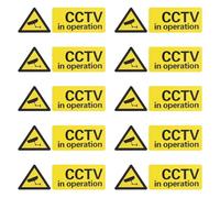 10pcs CCTV Recording Warning Plastic Stickers, 15x5cm/5.91x1.97in Premium CCTV in Operation Decal Video Surveillance Warning Security Stickers Smile Your on Camera Sign for Cars Inside Outdoor Window