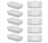 10pcs Ceramic Crucible Dish Laboratory Burning Holder White