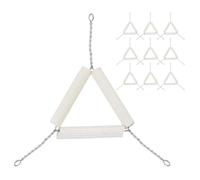 10pcs Ceramic Crucible Holder Triangle, Heat-safe Teaching Equipment | White Ceramic and Iron Construction, Non-slip Support, Suitable for Burners and Crucibles during Chemistry Lessons
