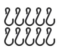 10pcs Chain S Hooks for Parking Barrier Cone Connection | 6mm Plastic Safety Hook Set, Black Finish, Outdoor Isolation Layout, Simple Chain Linkage