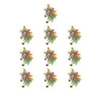 10pcs Cheerleading Pom Wristband with Metallic Tinsel for Dance Teams | Elastic Band, Sparkling Glitter Finish, Hands-Free Cheering Accessory for Stage Performances, School Spirit Clubs, Adults