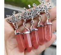 10pcs Cherry Quartz Gems Lotus OM Pendants