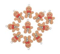 10pcs Chic Gingerbread Man Earrings Diy Jewelry Charms for Crafts for Christmas and Birthdays Unique Pendant and Earring Making Supplies