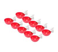10PCS Chicken Waterer Cups G1 8 Male Thread Thicken Automatic Poultry Water Feeding Equipment for Pigeons Quails Birds Rustproof PP Material 3.1x1.4 Inch (Red)
