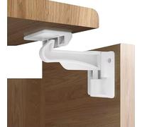 10pcs Child Safety Cupboard Locks, Heavy Duty White Baby Proofing Safety Lock, No Drilling or Tools Required with Adhesive Catch Latches, for Most Cabinets, Drawers,Pets