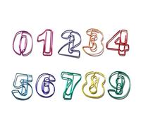 10Pcs Childproof Enumerated Metal Clamps Educational Writing Materials for Teaching Math and Sorting Records Learning Numerals for Children