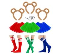 10PCS Chipmunks Costumes Premium Set - Includes Black Glasses Frame, Stylish Skirt, Knee-High Socks & Hat | Ultimate Bundle for Easy & Fun Cosplay, Stage Performance & Unforgettable Halloween Parties