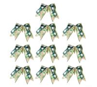 10pcs Christmas bow ribbons for decorating trees, shops, and holiday events, crafted from cloth material featuring festive ribbon accents (C)