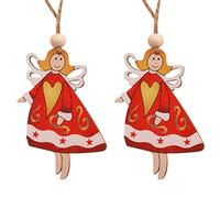 10PCS Christmas Decorations Creative Painted Wooden Angel Pendant Pantry Storage Multicoloured Christmas Tree Garland Party Decorations For Family Holiday Xmas Tree Cover Presents and Party