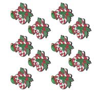 10pcs Christmas Lapel Pin Metal Enamel Candy Cane Mistletoe Cartoon