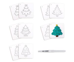 10pcs Christmas Magic Foam Texture Paper, 3.94x3.94in Christmas Tree Pattern Foam Blank Painting Coloring Puffy Texture Paper for Handmade Craft Supply