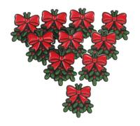 10pcs Christmas Mistletoe Metal Enamel Holiday Lapel Brooch Pin