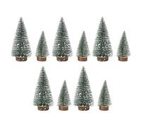 10Pcs Christmas Pine Tree Decor Set Xmas Small Ornament Tabletop Artificial Tree