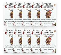 10pcs Christmas Pocket Hug,Little Pocket Christmas Hug,Mini Santa Snowman With Heartwarming Cards, Positive Gift Xmas Party Favors,Emotional Supports Tokens for Coworkers, Staff & Friends (8)