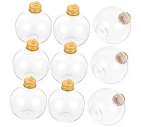 10pcs Christmas Spherical Bottle Fillable Christmas Balls Pendant Balls for Holiday Christmas Fillable Ornaments Bulb Ball with Screw Cap Milk Bottle Travel Cookie Jar Mini The Pet