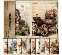 10Pcs Christmas Vintage Handbook Stickers Waterproof Printed Patterns Claus Multi Scrapbooking Materials Elk Santa scrapbooking journaling cutouts kits,scrapbooking women paper,scrapbook kits,